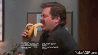Overreacting to a pisang much? Gif from Gfycat.