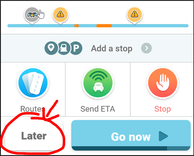 Yes in case you didn't know, you can click on this LATER function and Waze pops up this really cool graph on what the traffic will be like any day of the week
