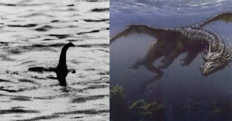 The classic Loch Ness Monster on the left, and the Seri Gumum Dragon on the right. Images from Lagenda Melayu and Independent
