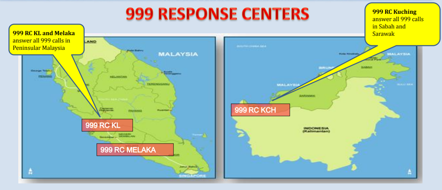999 Response Centres in Malaysia. Screengrab from ngis.mygeoportal.gov.my
