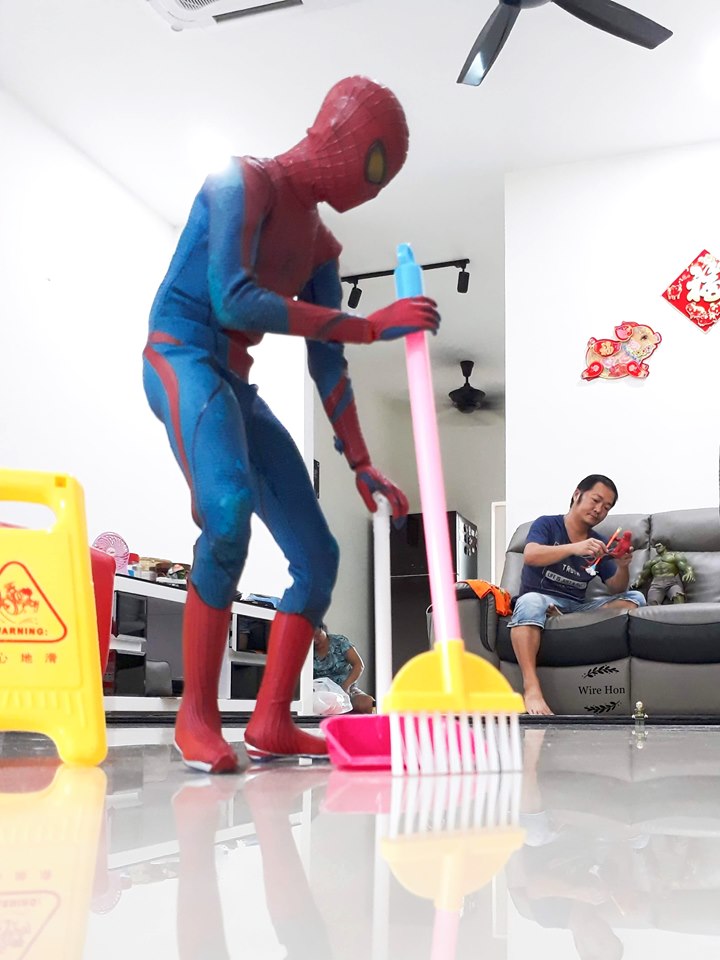 spiderman cleaning up wirehon