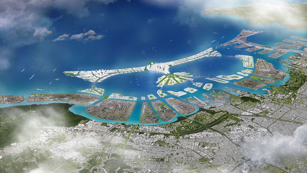 Concept art for Jokowi's Great Garuda, which will serve as a new city for 300,000 residents. Image from: Abitare