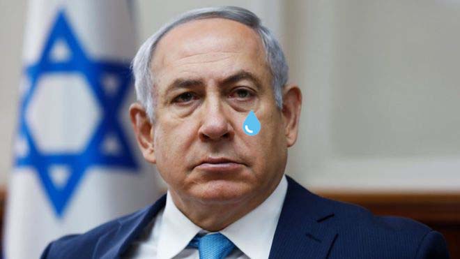 Q: What did Israel say after Dr. M didn't invite them to dinner? A: Bo-jew. Unedited image from: BBC News
