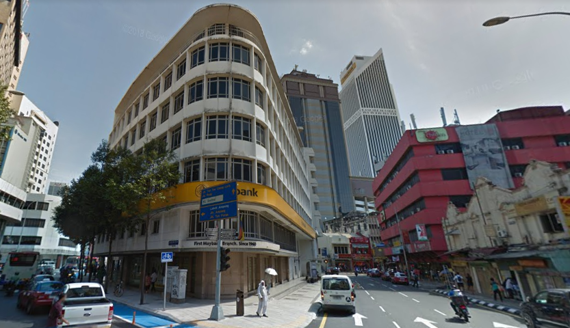 The first ever Maybank branch on Jalan H.S. Lee. Image from Maps