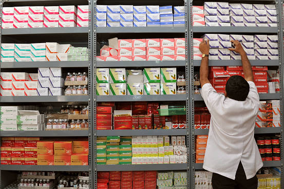 A generic drug store in India. Agence France-Presse/Getty Images, taken from The Wall Street Journal.