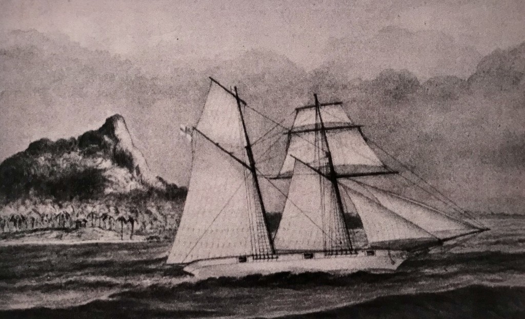 James Brooke's 142-ton schooner named the Royalist, bought with his inheritance money. Image from: Dee-luxe Journeys