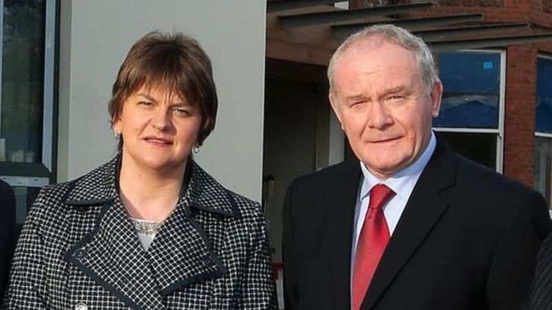 Arlene Foster and Martin McGuinness, the former First and deputy First Ministers of Northern Ireland. Img from BBC UK.