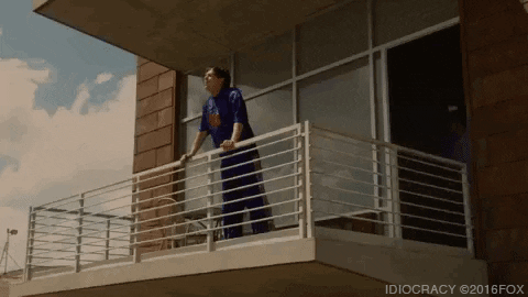 What each chair kick feels like. GIF from Idiocracy 