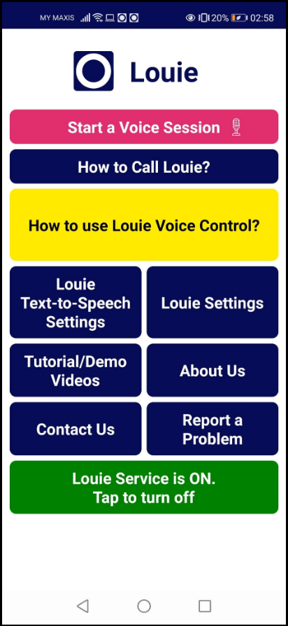 Louie main page