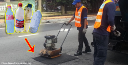 The answer to Malaysia’s pothole problem is… your plastic bottles?