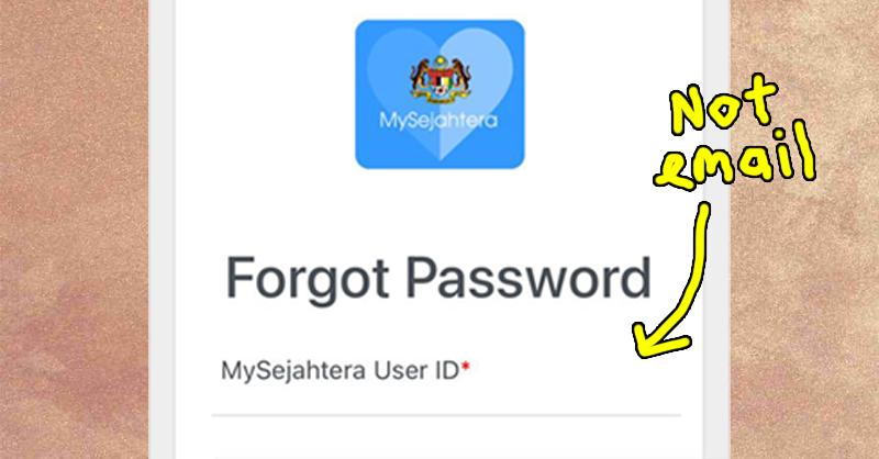 Mysejahtera reset password no sms