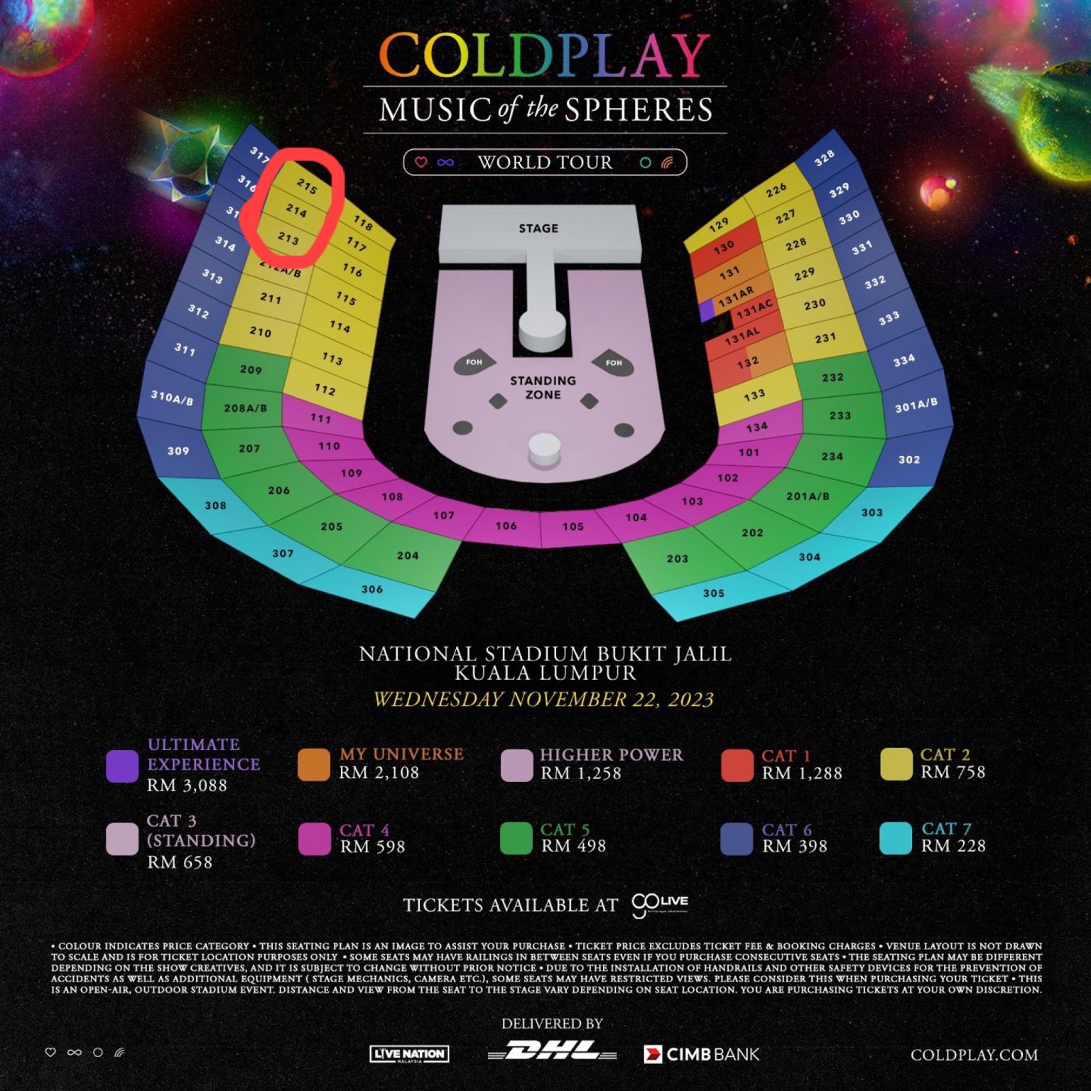 Buying tickets for Coldplay Malaysia? Avoid these seats!