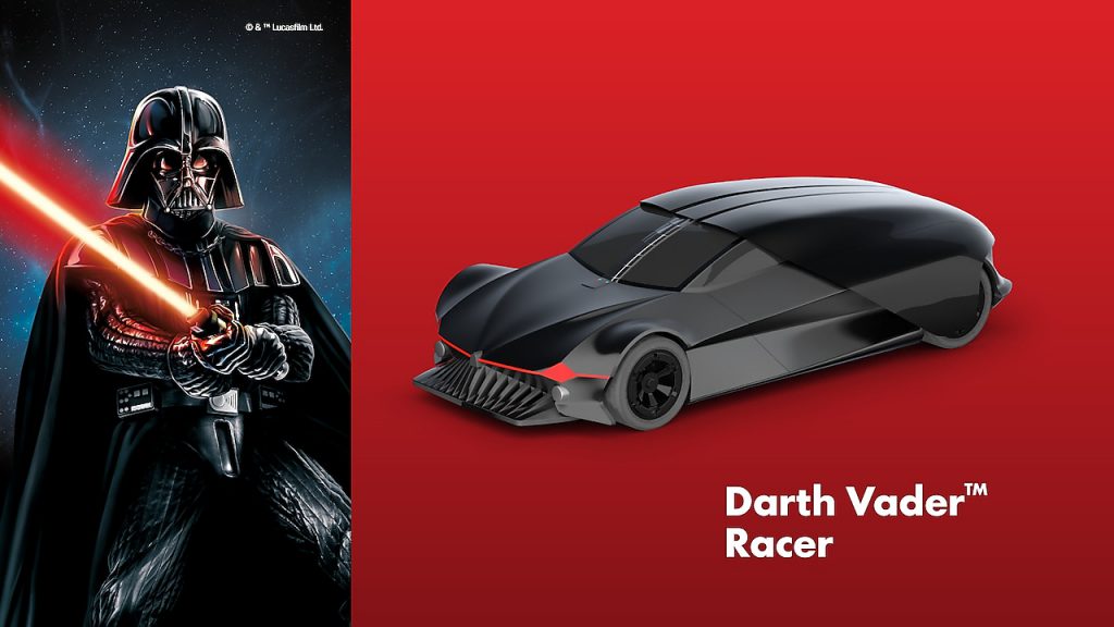 The LED rear lights on the Darth Vader Racer - inspired by his visor - will take your breath away without using a force choke