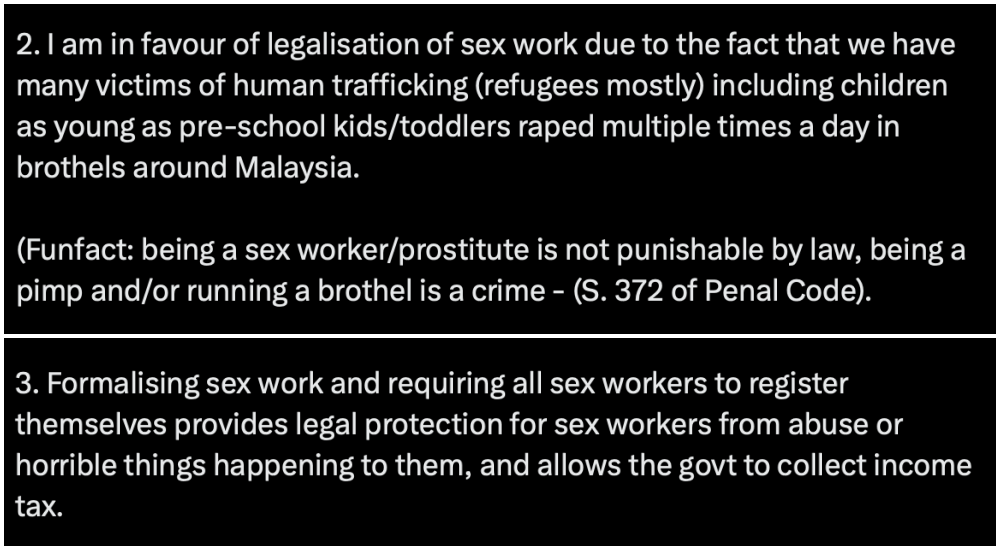 Legalising prostitution in Malaysia