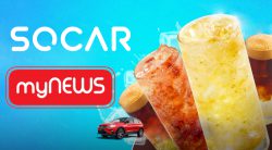 A SOCAR and myNEWS promotion where customers can get a free Maru iced Sparkler Series Drink