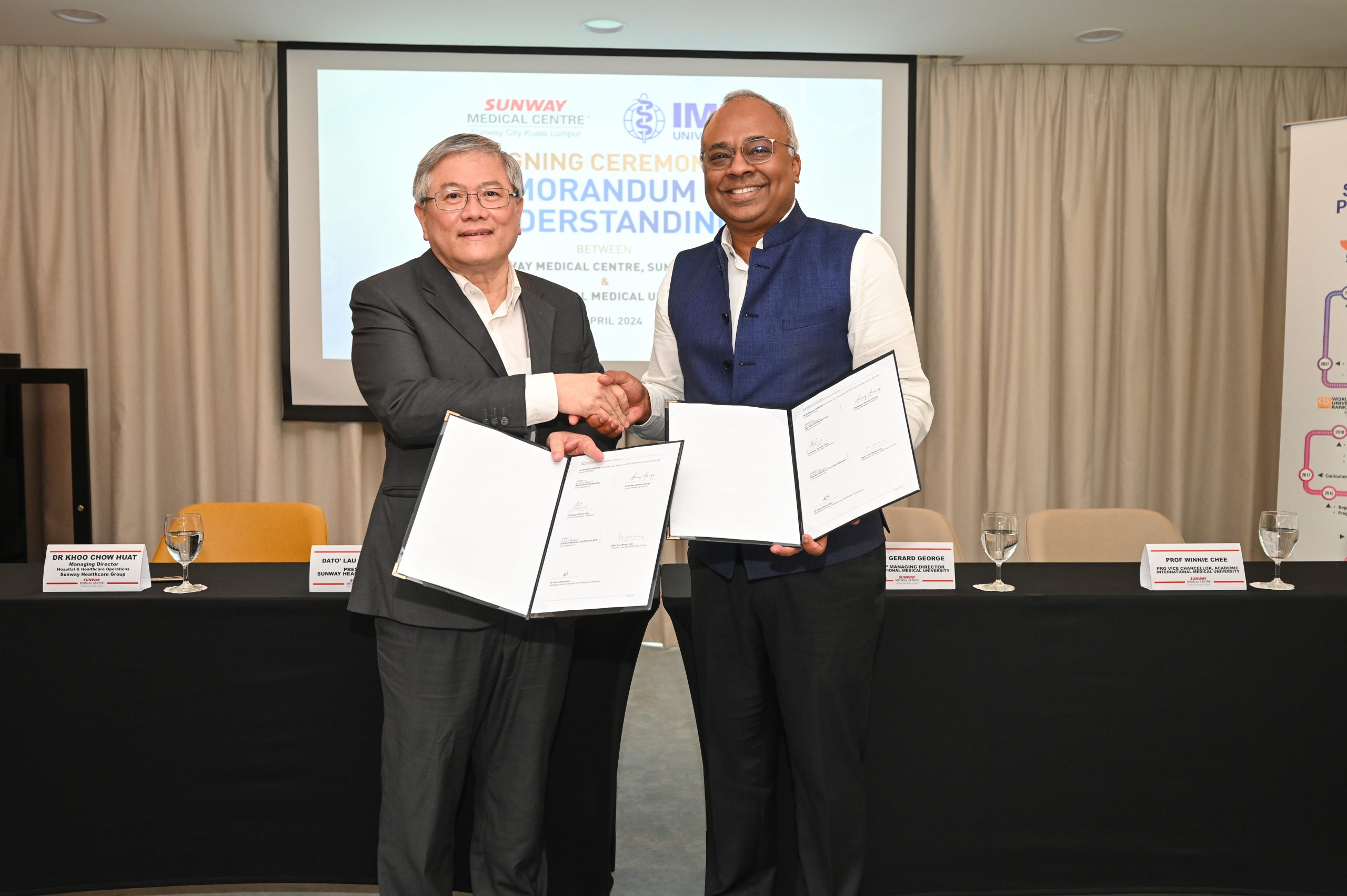 Sunway Medical Centre and IMU University signing a Memorandum of Understanding