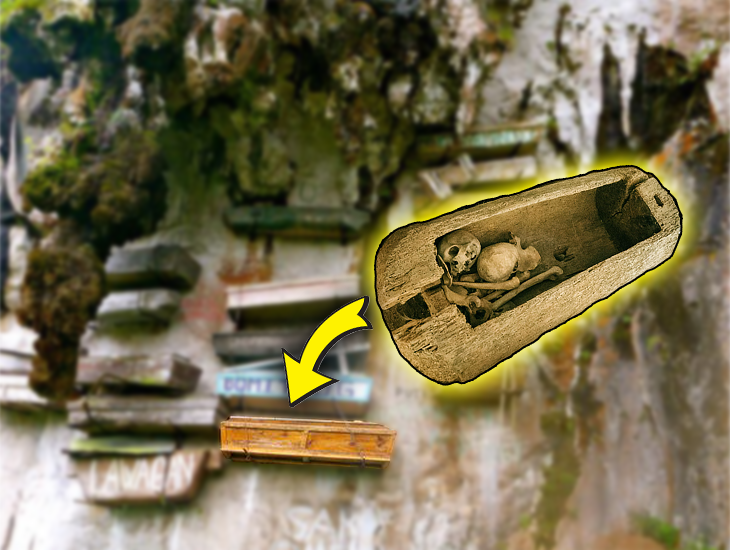 Southeast Asian graves Sagada hanging coffins in Philippines 