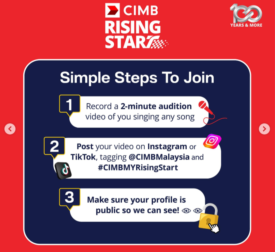 CIMB Rising Start Audition Steps