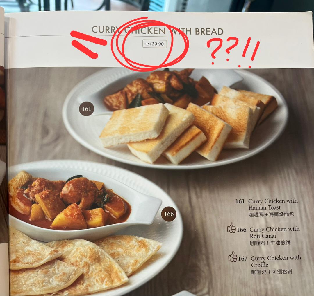 RM20 for roti canai?? BEFORE TAXES?? WHO NORMALISED THIS???????!!!